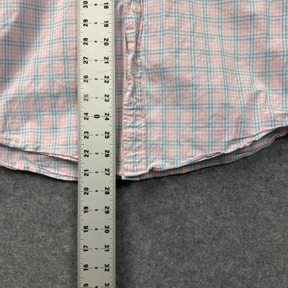 J. Crew Slim Fit Flex‎ Washed Plaid Button Down Shirt Men's Medium Pink Blue